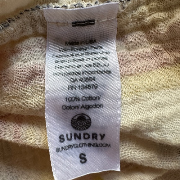 Sundry Striped Gauze Peasant Dress - Picture 6 of 7